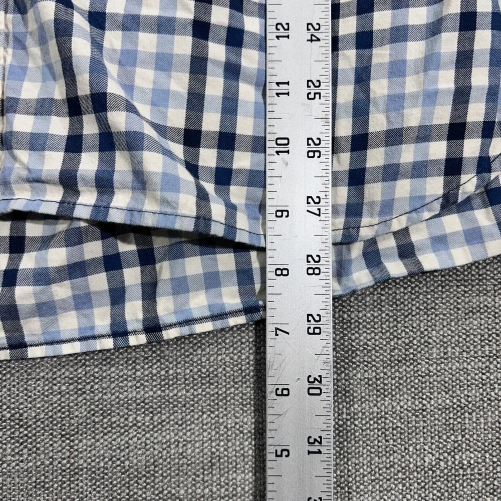 The North Face Button Up Mens XL Blue Gingham Plaid Excellent Long Sleeve Shirt